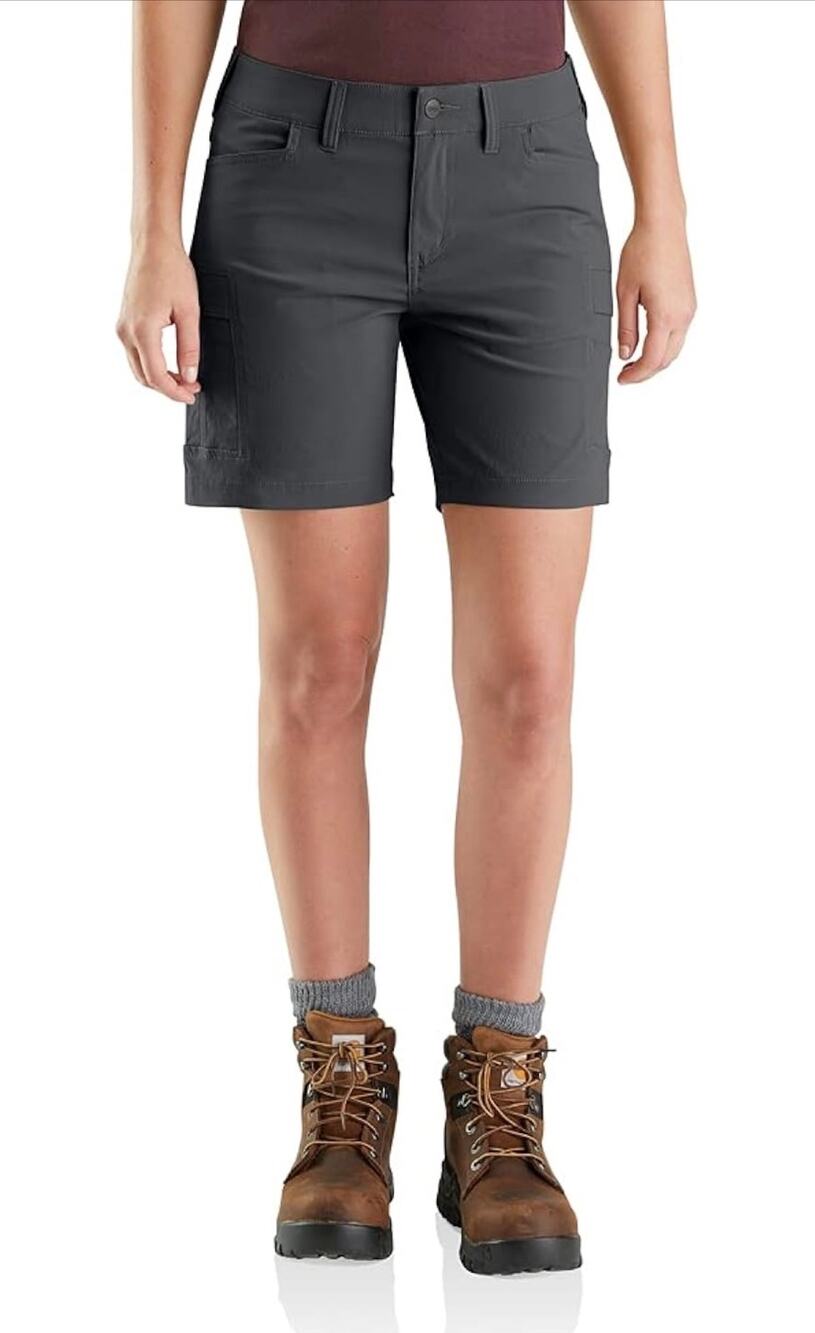 NWT Carhartt Womens Straight Fit Force Madden Cargo Shorts Plus Size 18 Gray